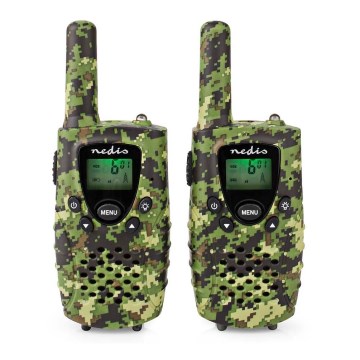 SET 2x Walkie-talkie with LED light 3xAAA range 8 km camouflage