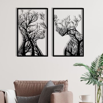 SET 2x Wall decoration 86x63 cm Tree of Life metal