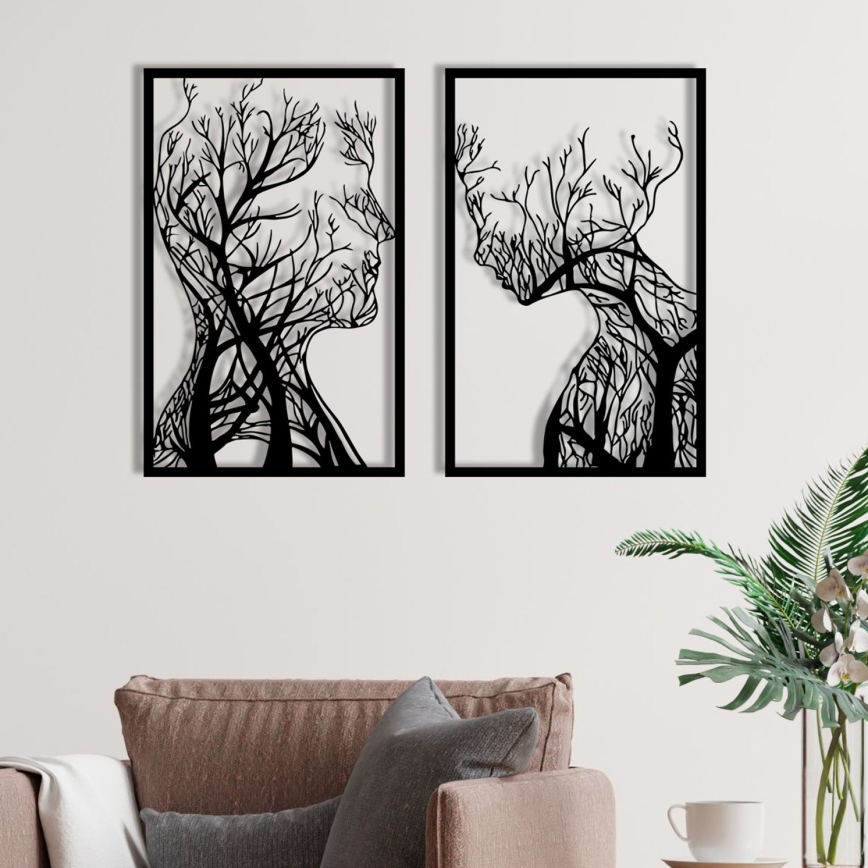SET 2x Wall decoration 86x63 cm Tree of Life metal