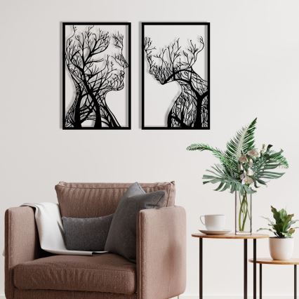 SET 2x Wall decoration 86x63 cm Tree of Life metal