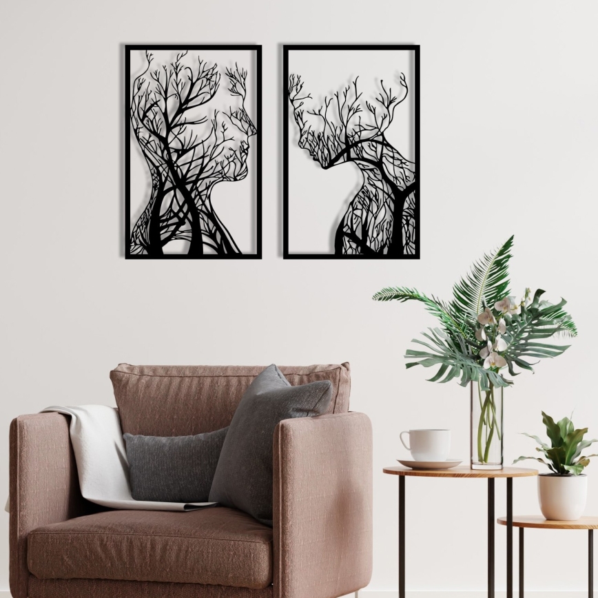 SET 2x Wall decoration 86x63 cm Tree of Life metal