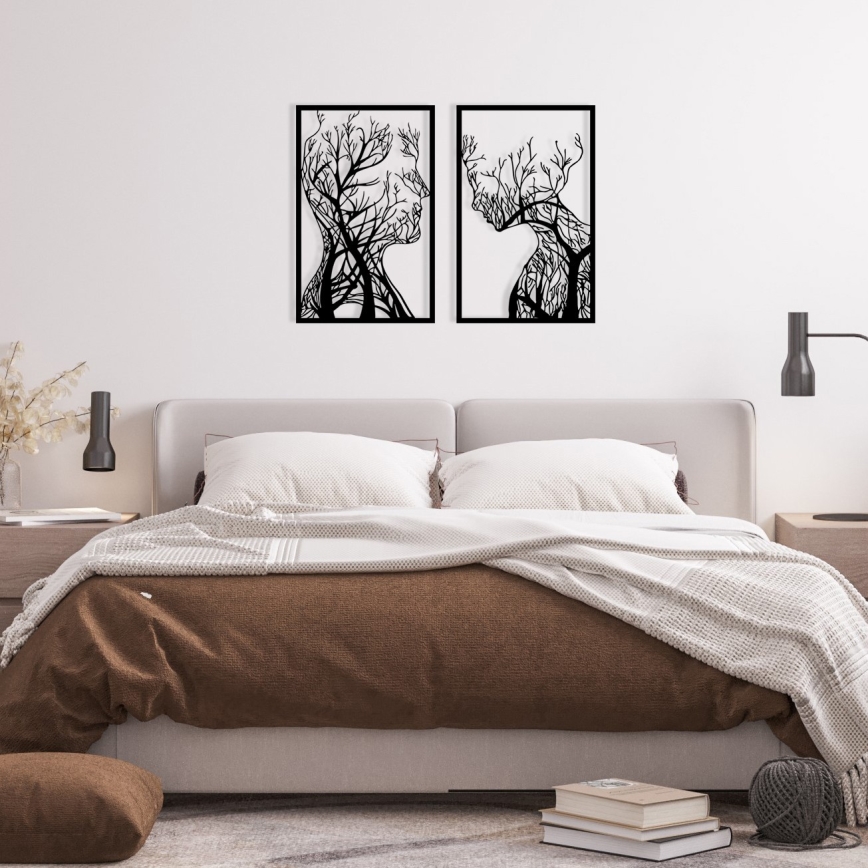 SET 2x Wall decoration 86x63 cm Tree of Life metal