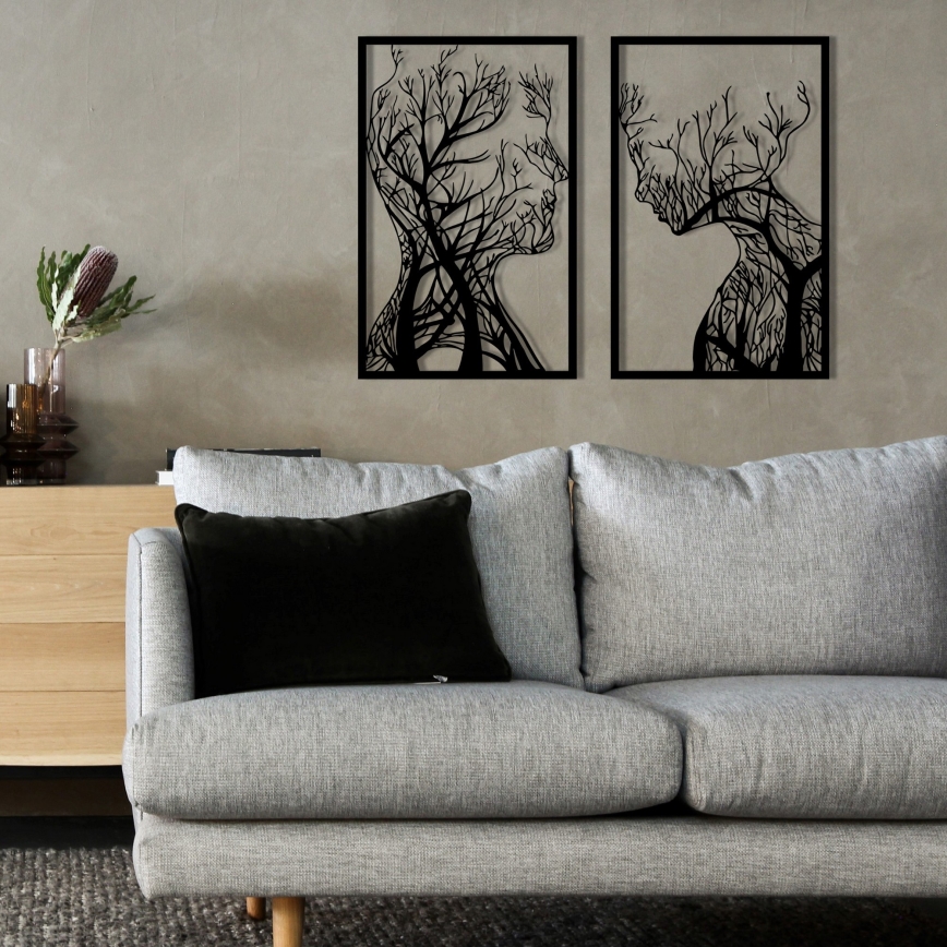 SET 2x Wall decoration 86x63 cm Tree of Life metal