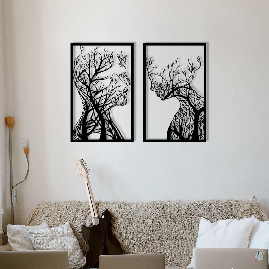 SET 2x Wall decoration 86x63 cm Tree of Life metal