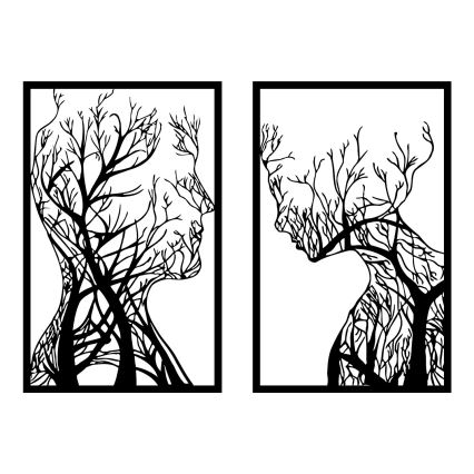 SET 2x Wall decoration 86x63 cm Tree of Life metal