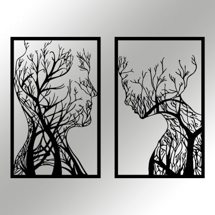 SET 2x Wall decoration 86x63 cm Tree of Life metal