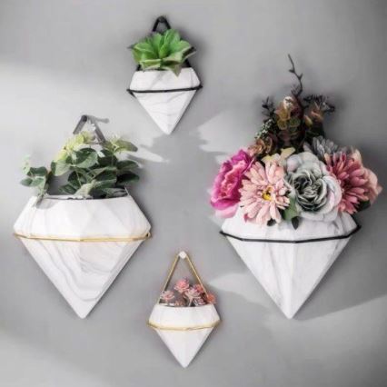 SET 2x Wall flowerpot SEMELA 23x20 cm gold
