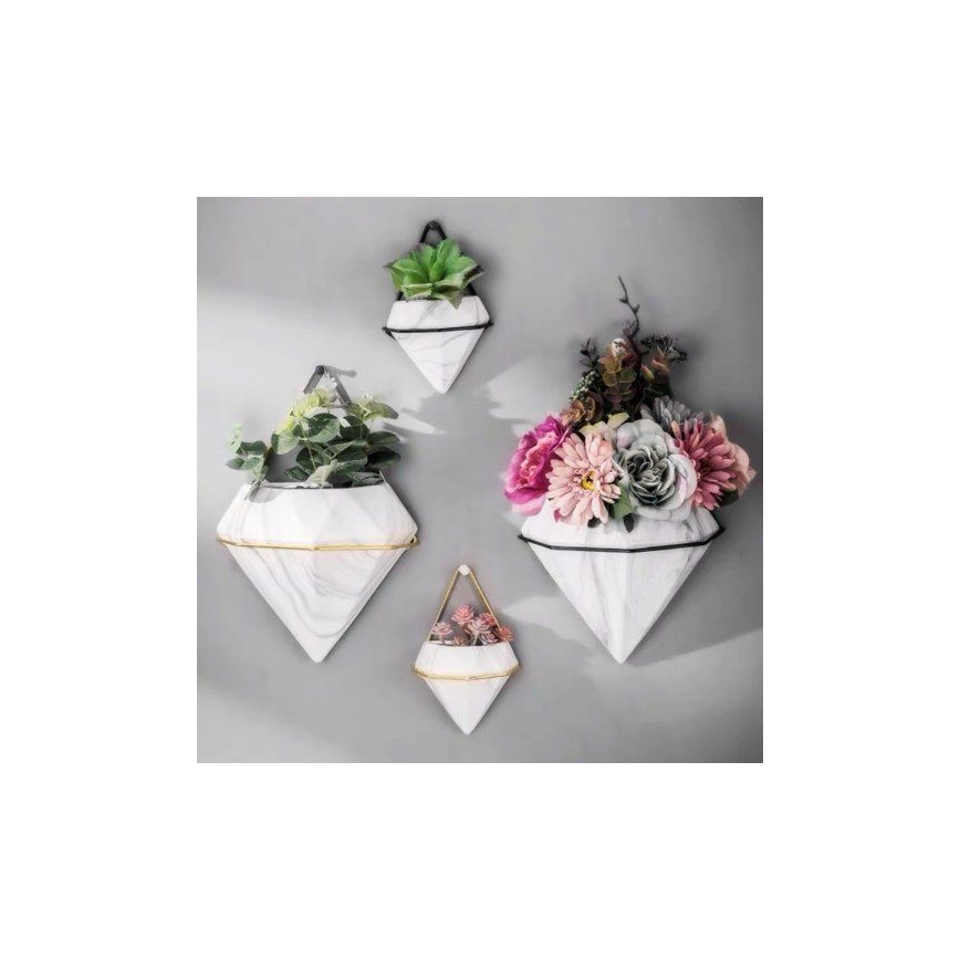 SET 2x Wall flowerpot SEMELA 23x20 cm gold
