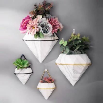 SET 2x Wall flowerpot SEMELA 23x20 cm gold