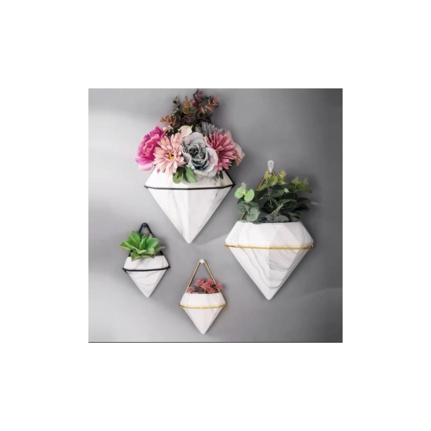 SET 2x Wall flowerpot SEMELA 23x20 cm gold