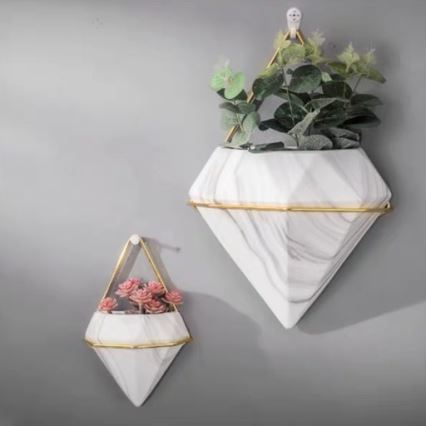 SET 2x Wall flowerpot SEMELA 23x20 cm gold
