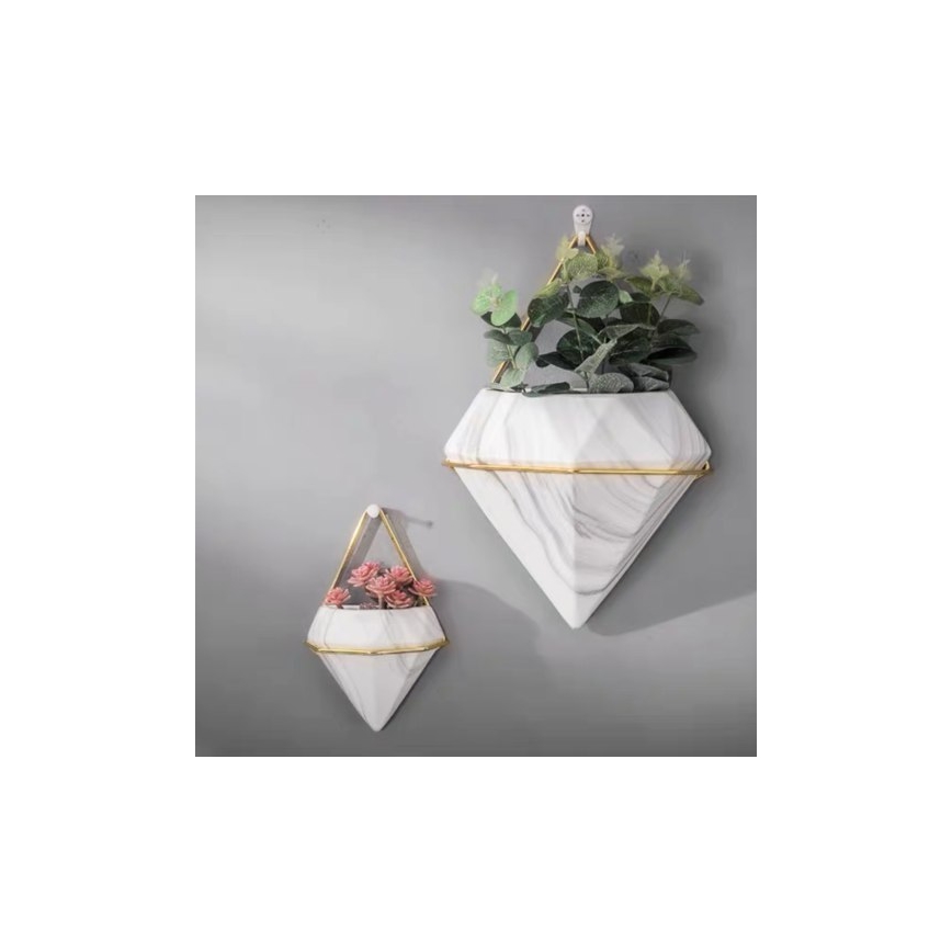 SET 2x Wall flowerpot SEMELA 23x20 cm gold