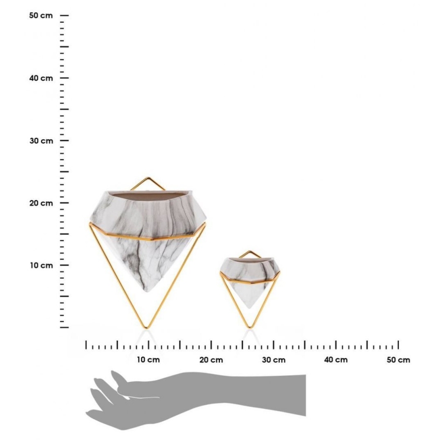 SET 2x Wall flowerpot SEMELA 23x20 cm gold