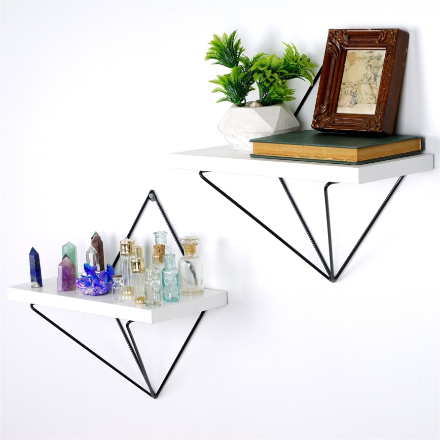 SET 2x Wall shelf 14x30 cm white