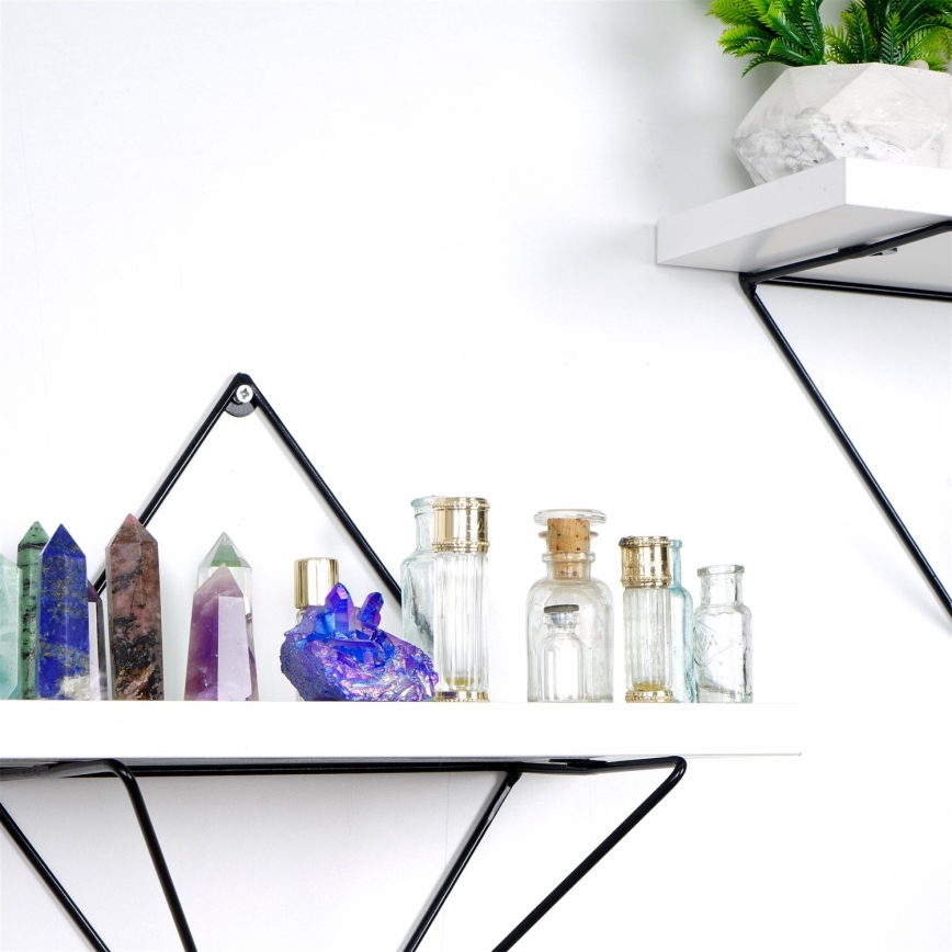 SET 2x Wall shelf 14x30 cm white