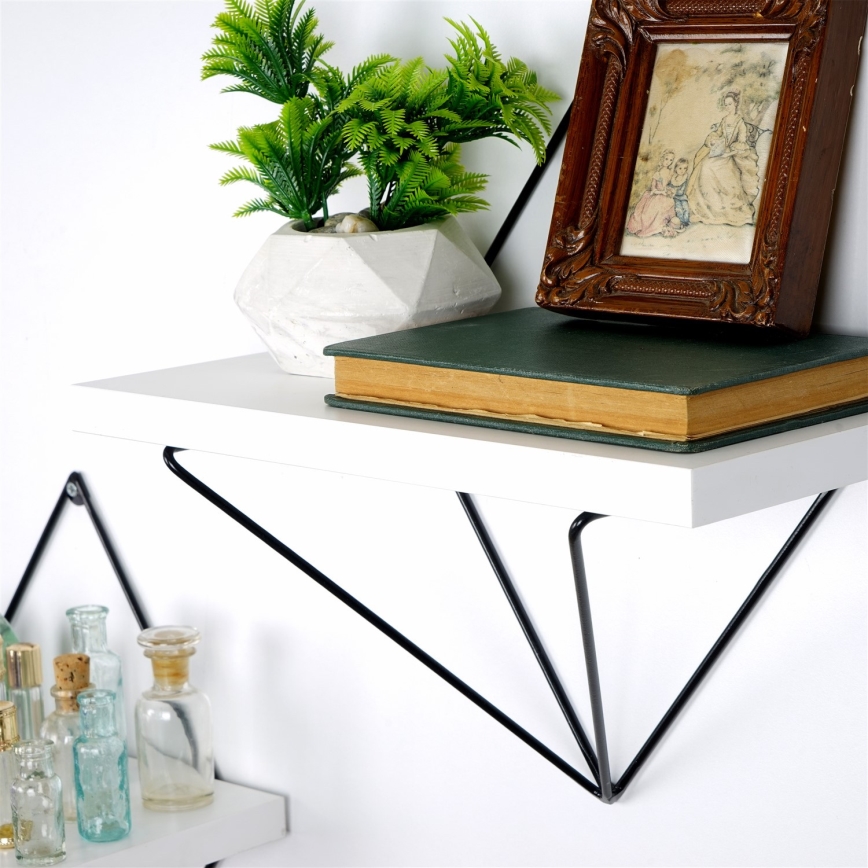 SET 2x Wall shelf 14x30 cm white