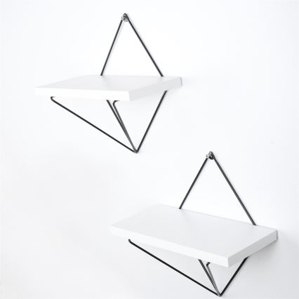 SET 2x Wall shelf 14x30 cm white