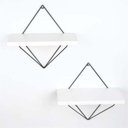 SET 2x Wall shelf 14x30 cm white