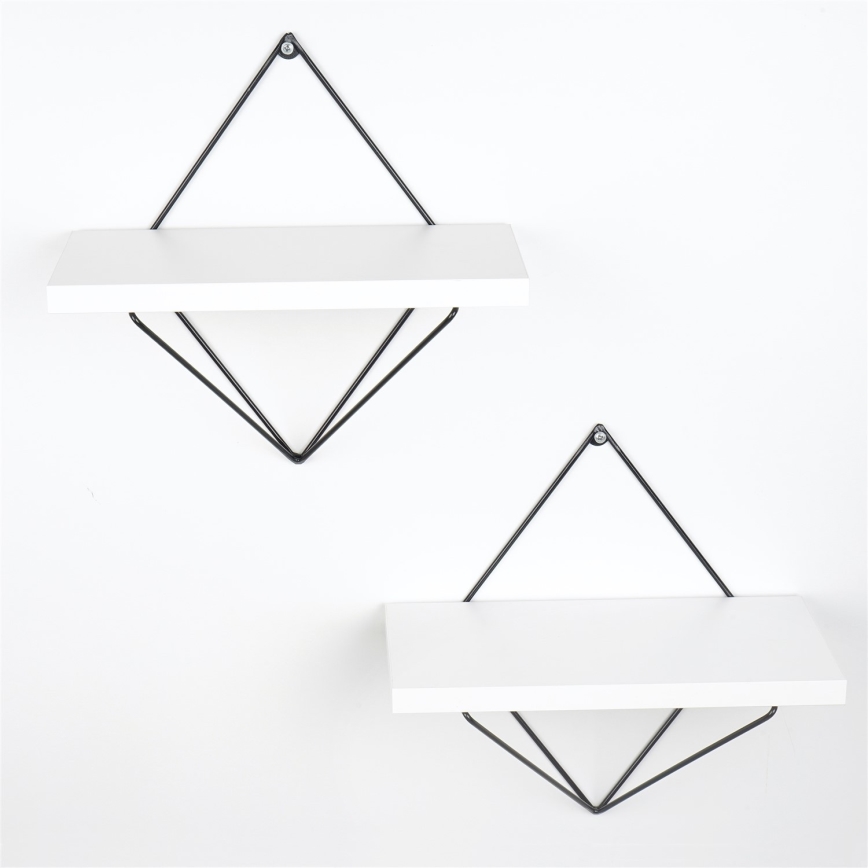 SET 2x Wall shelf 14x30 cm white