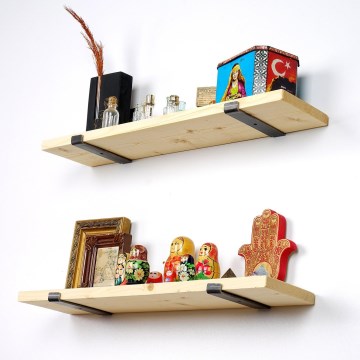 SET 2x Wall shelf 16x60 cm spruce