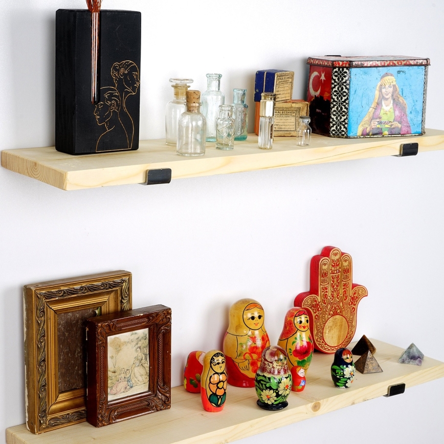 SET 2x Wall shelf 16x60 cm spruce