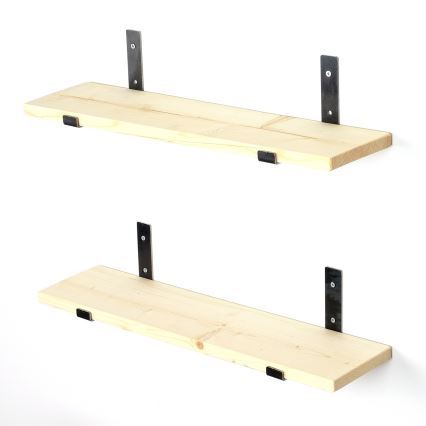 SET 2x Wall shelf 16x60 cm spruce