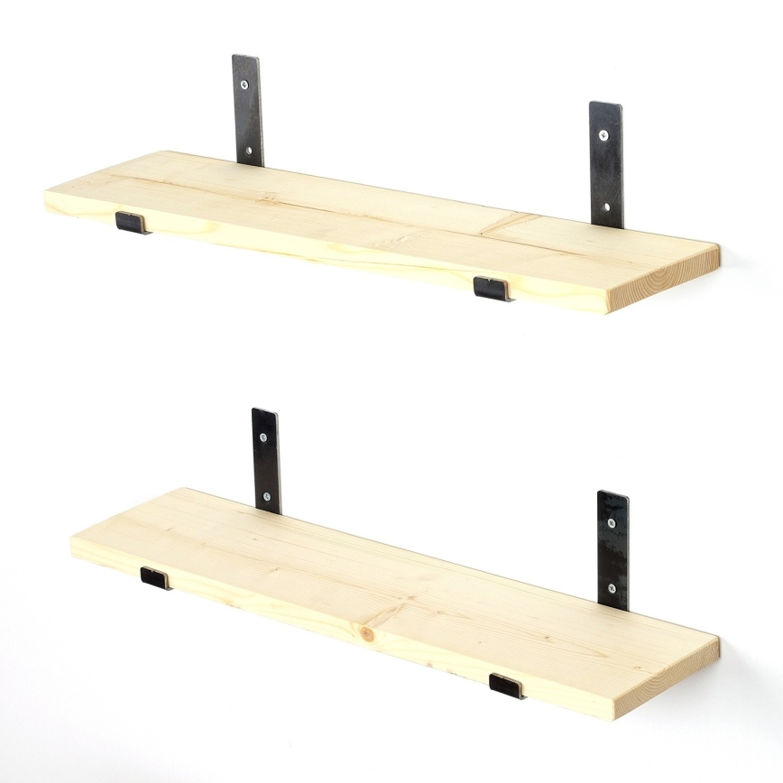 SET 2x Wall shelf 16x60 cm spruce