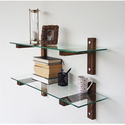 SET 2x Wall shelf 25x85 cm pine/clear