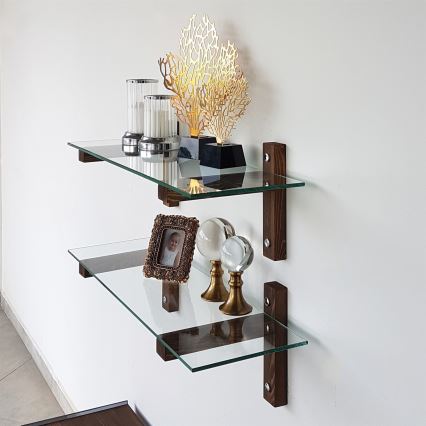 SET 2x Wall shelf 25x85 cm pine/clear