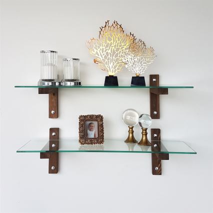 SET 2x Wall shelf 25x85 cm pine/clear