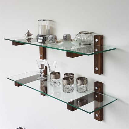 SET 2x Wall shelf 25x85 cm pine/clear