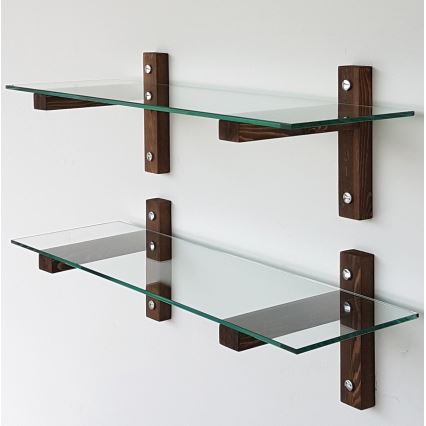 SET 2x Wall shelf 25x85 cm pine/clear