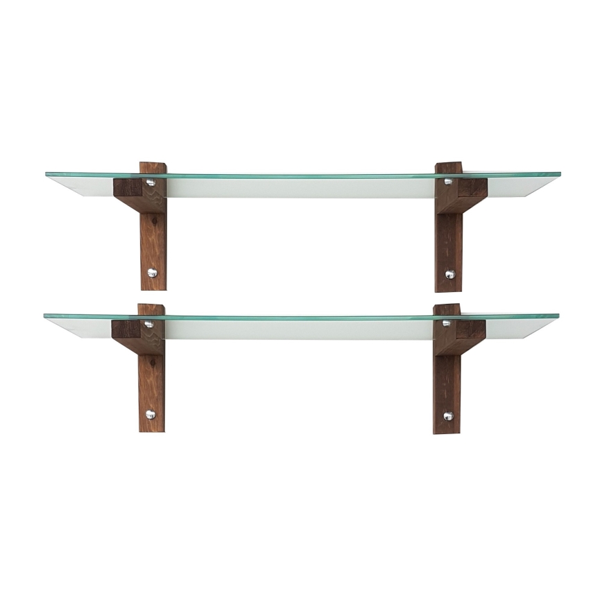 SET 2x Wall shelf 25x85 cm pine/clear