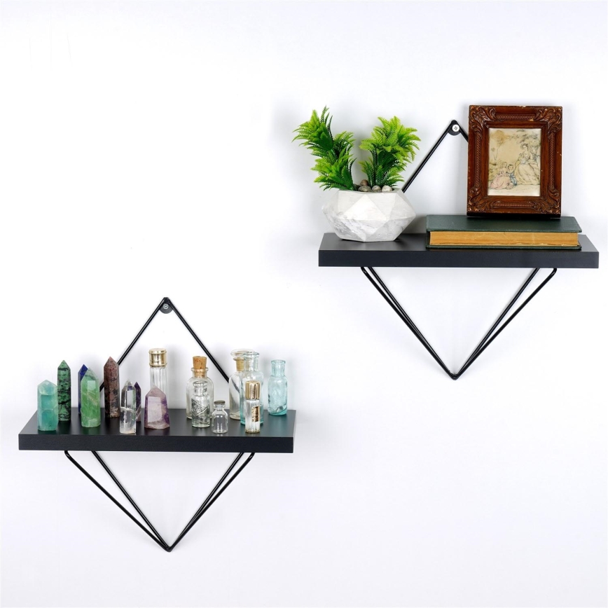 SET 2x Wall shelf black