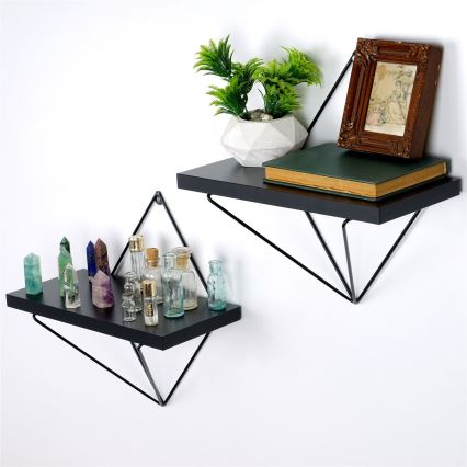 SET 2x Wall shelf black