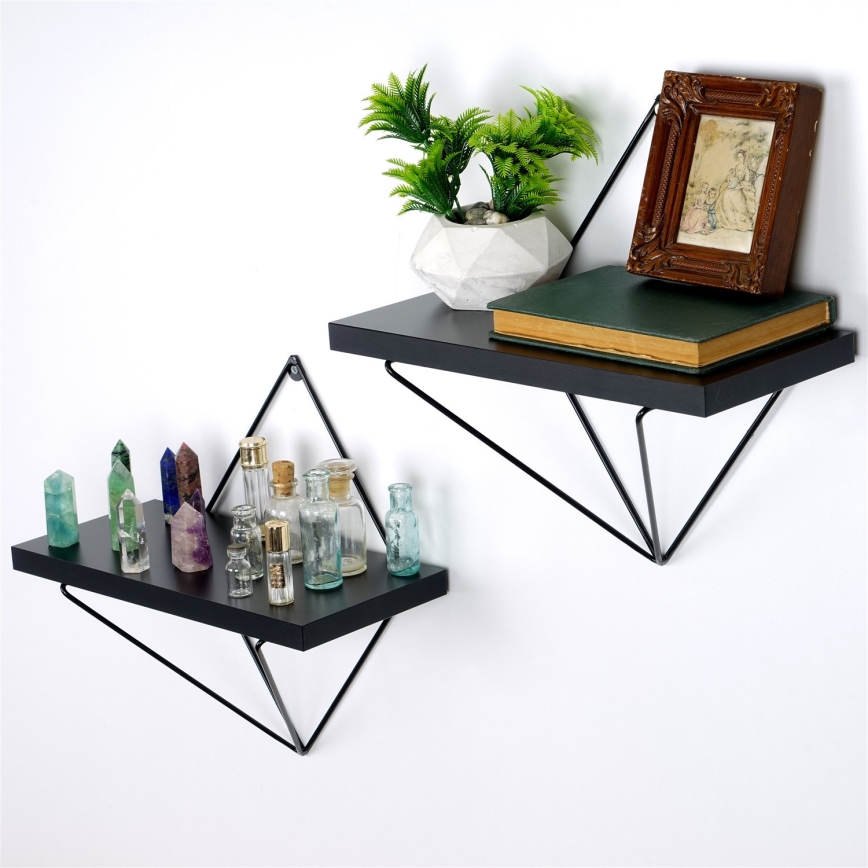 SET 2x Wall shelf black
