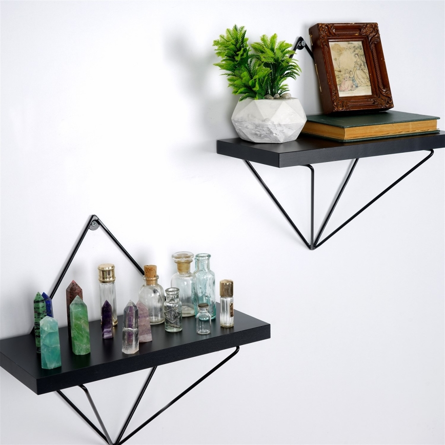 SET 2x Wall shelf black