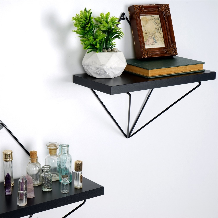 SET 2x Wall shelf black
