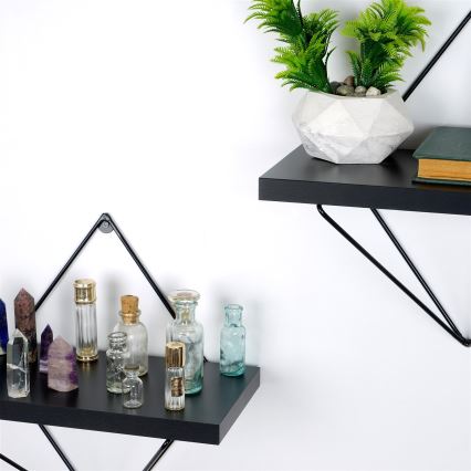 SET 2x Wall shelf black