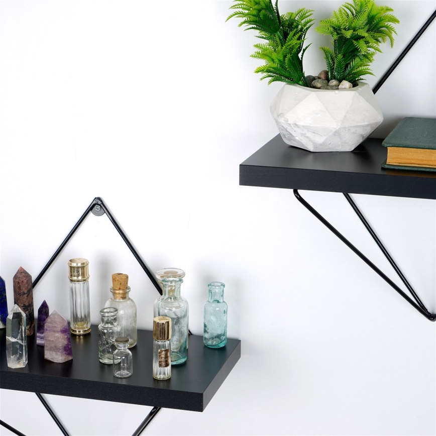 SET 2x Wall shelf black