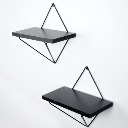 SET 2x Wall shelf black