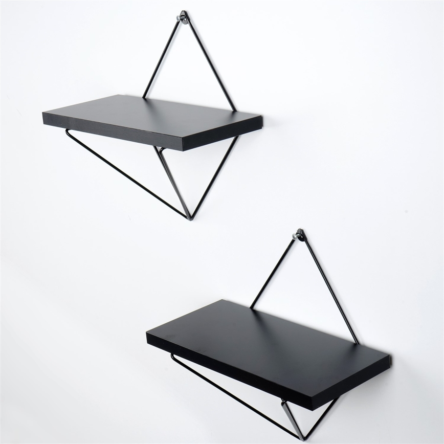 SET 2x Wall shelf black