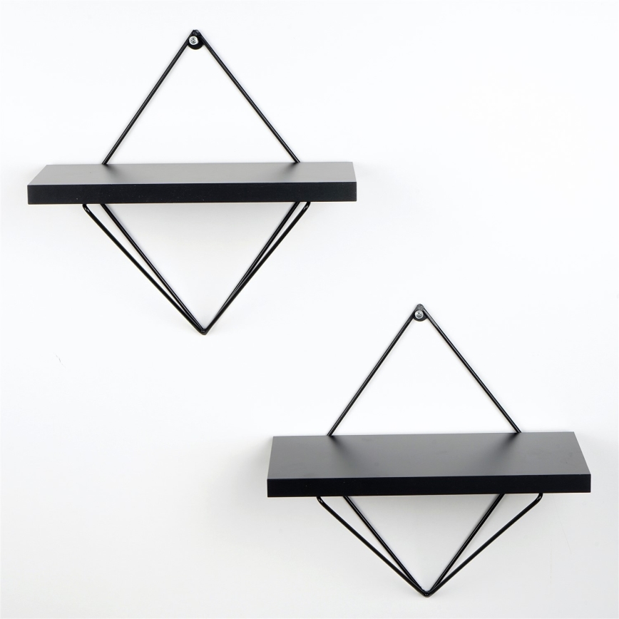 SET 2x Wall shelf black
