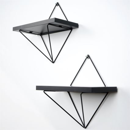 SET 2x Wall shelf black