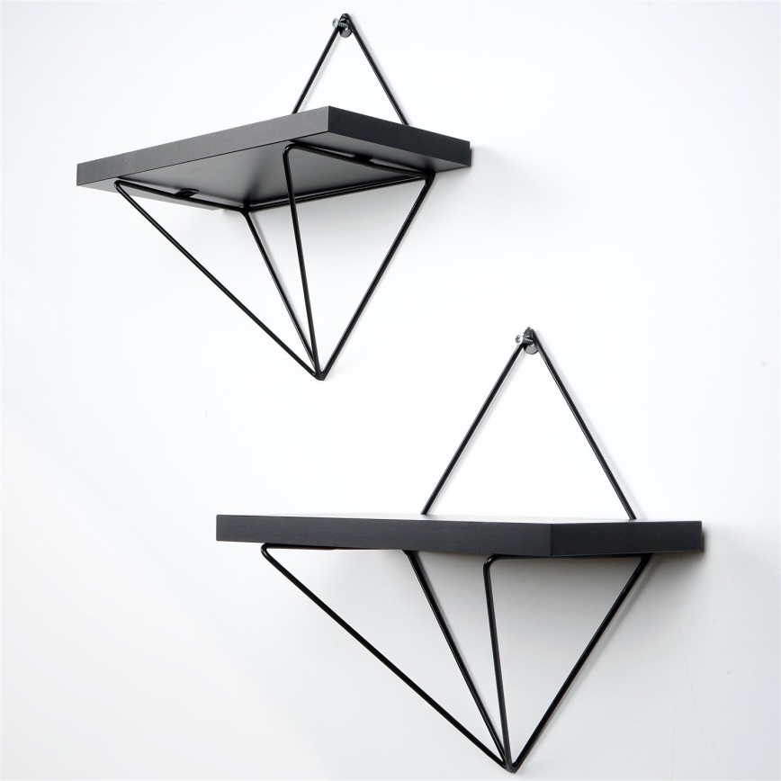 SET 2x Wall shelf black