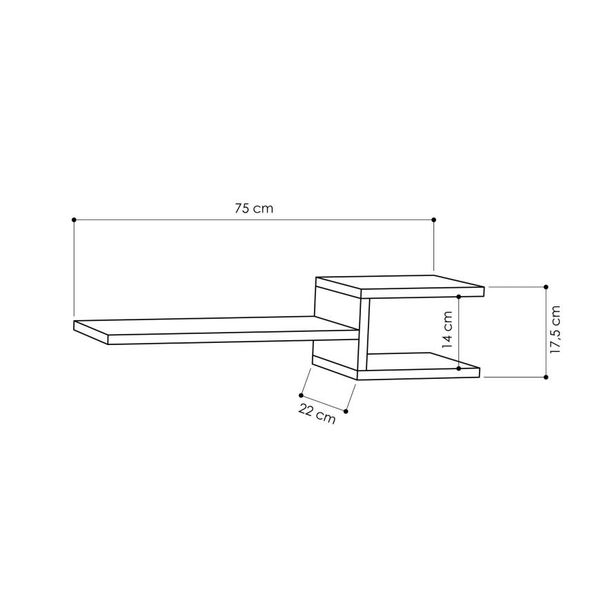 SET 2x Wall shelf FORK white