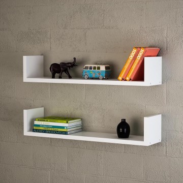 SET 2x wall shelf IRIS 14,5x63 cm white