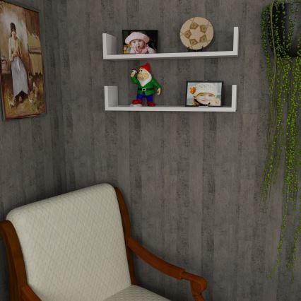 SET 2x wall shelf IRIS 14,5x63 cm white