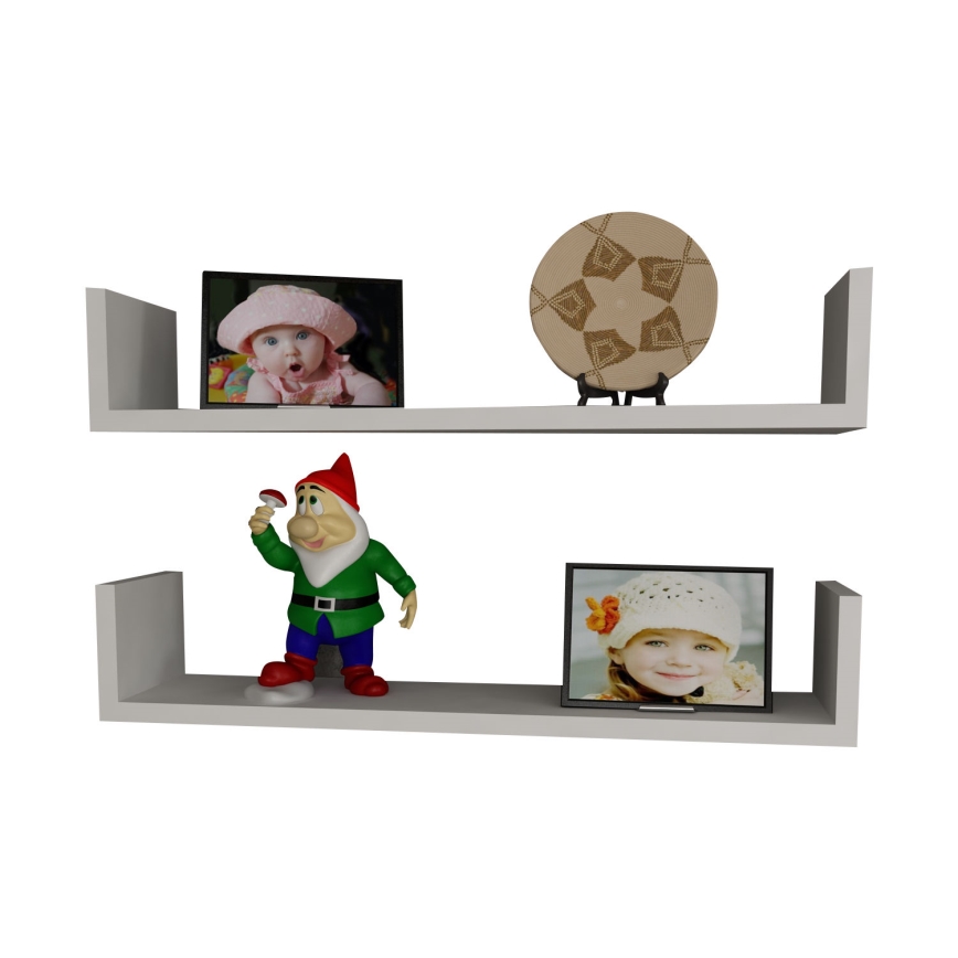 SET 2x wall shelf IRIS 14,5x63 cm white