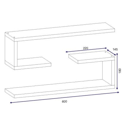 SET 2x Wall shelf JENIKA white